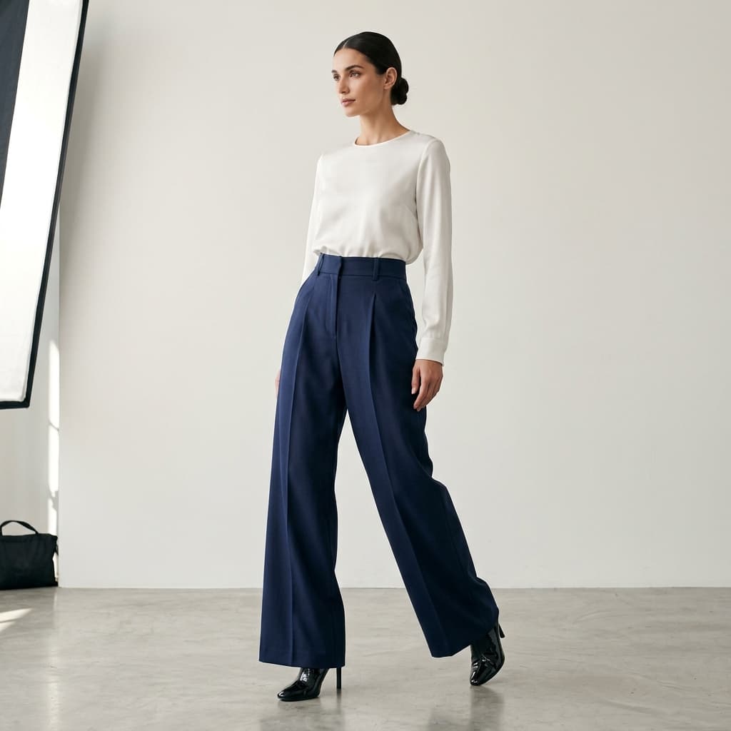 Yüksek Bel Wide Leg Pantolon